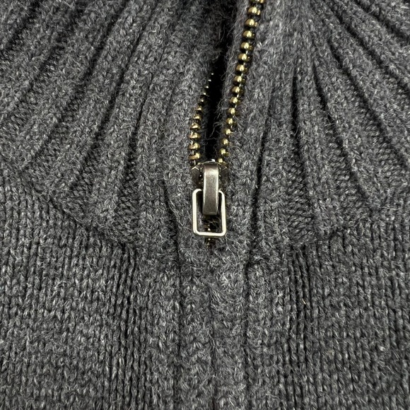 Polo Ralph Lauren Mens Full Zip Cardigan Sweater Men L Dark Gray Pockets Preppy - Picture 4 of 12